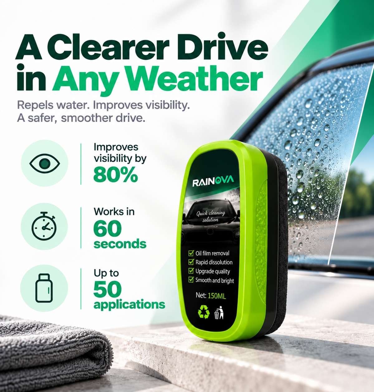 ClearShield™ — All-in-One Windshield Treatment